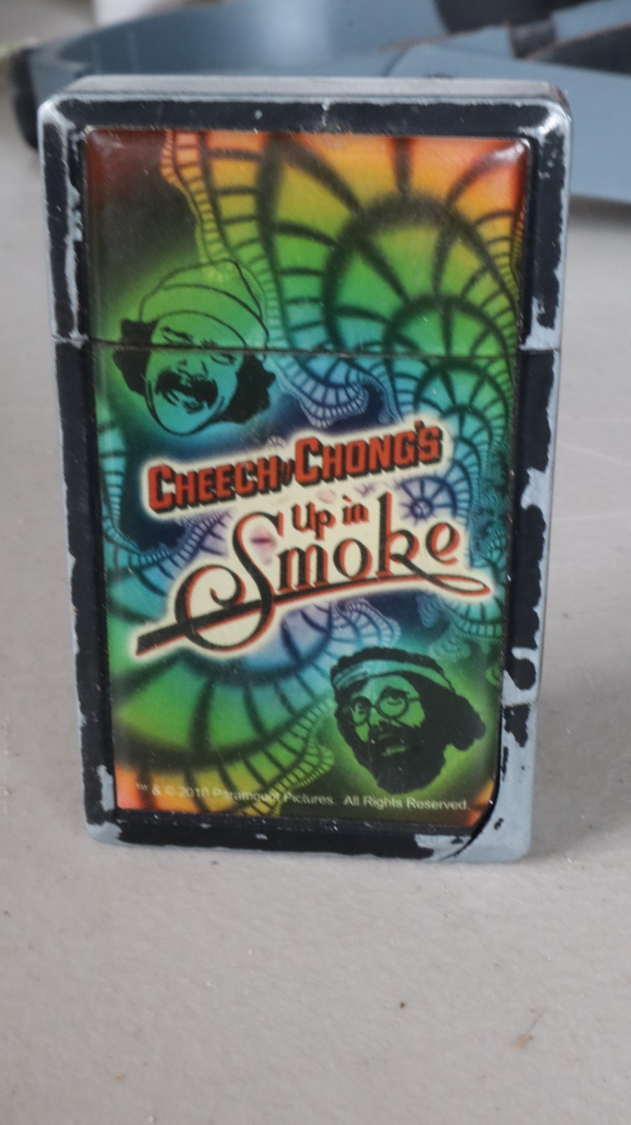 Vintage Cheech & Chong Up In Smoke Lighter Ashtray Metal d5
