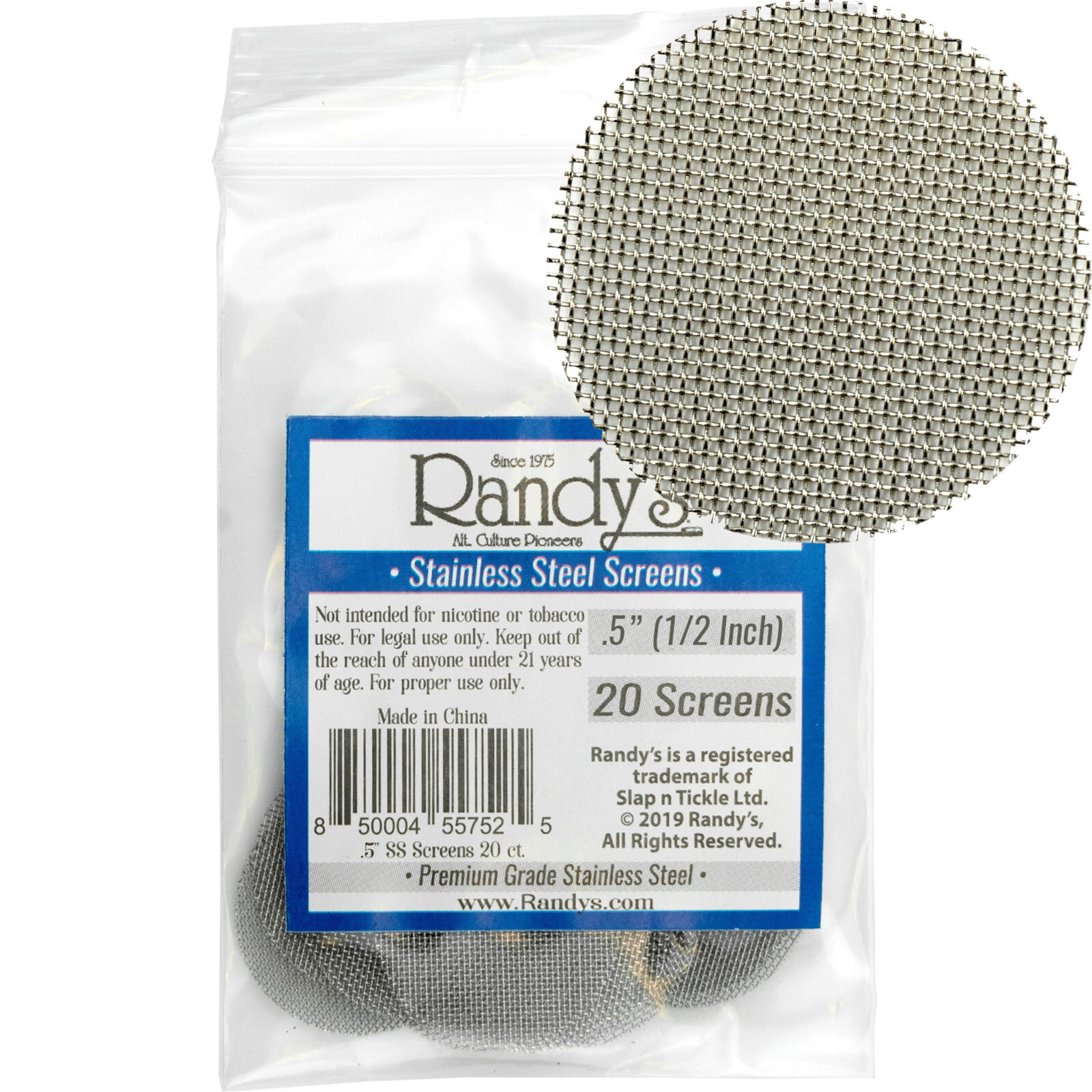 Randy’s .50″ (1/2-Inch) Stainless-Steel Tobacco Pipe Screens (40 Pack)