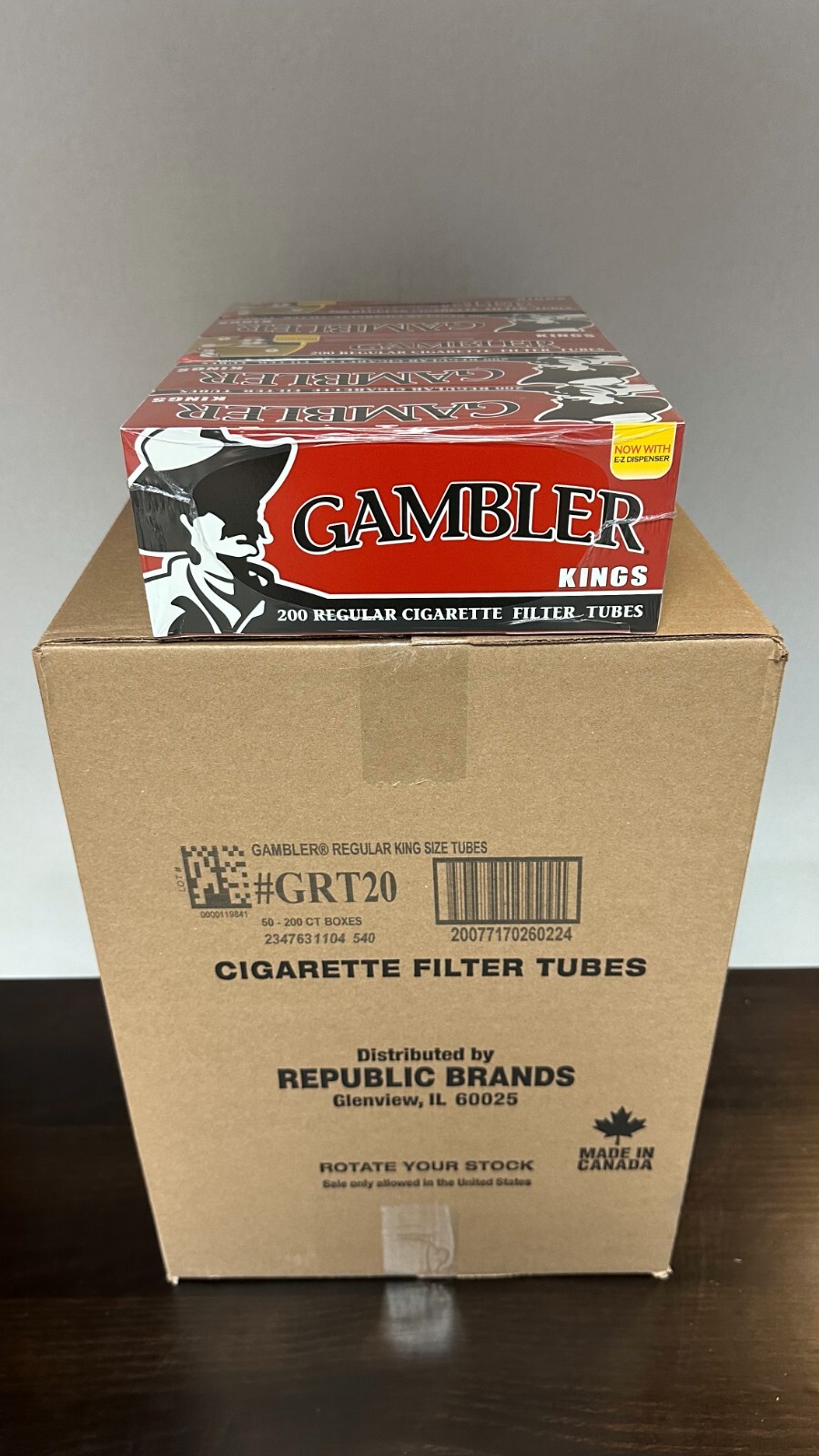 Gambler Regular King Size RYO Cigarette Tubes – Full Case (10000 Tubes)