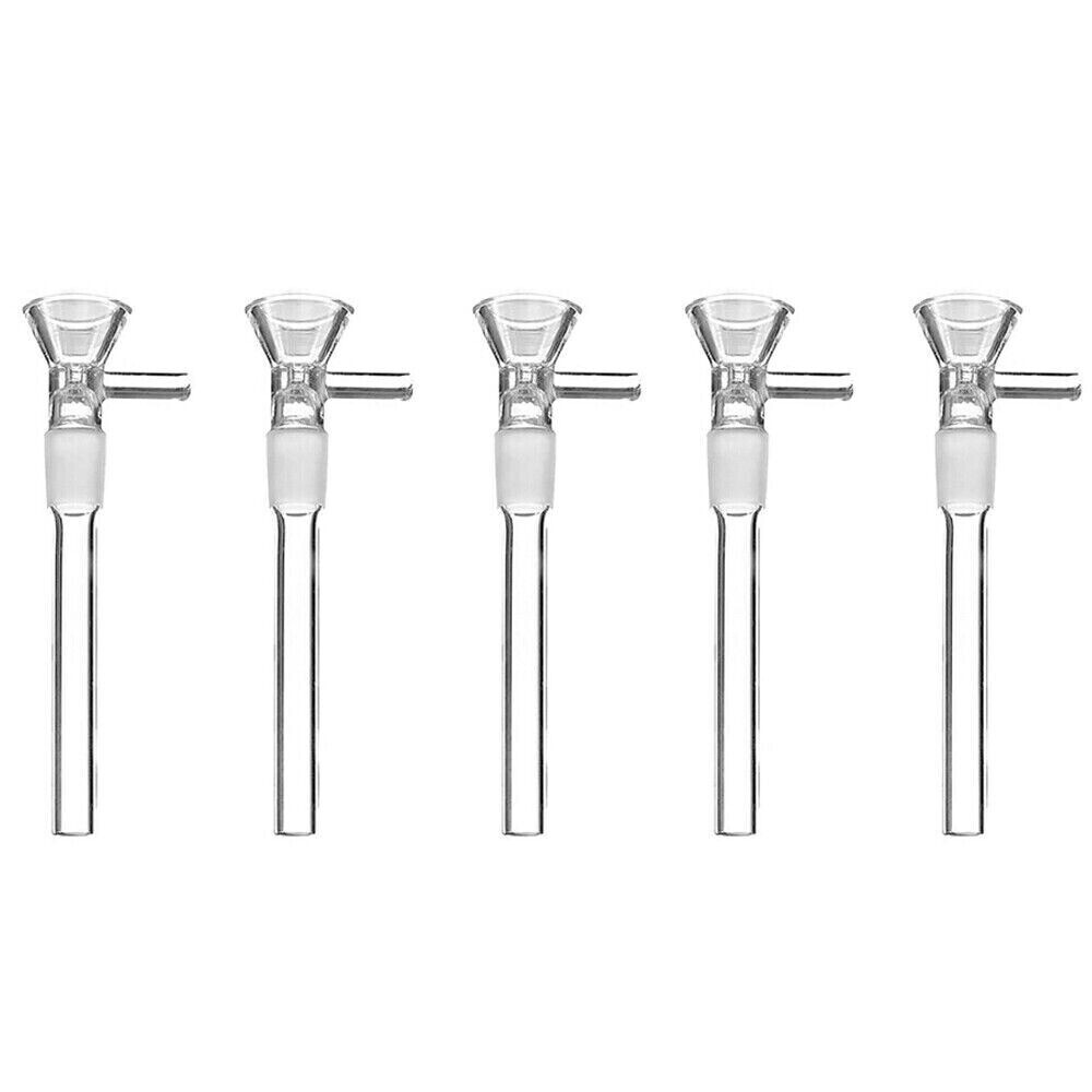 5x/set 4.5″ One Piece Downstem & 14mm Male Bowl for Water Pipe Hookah Glass Bong