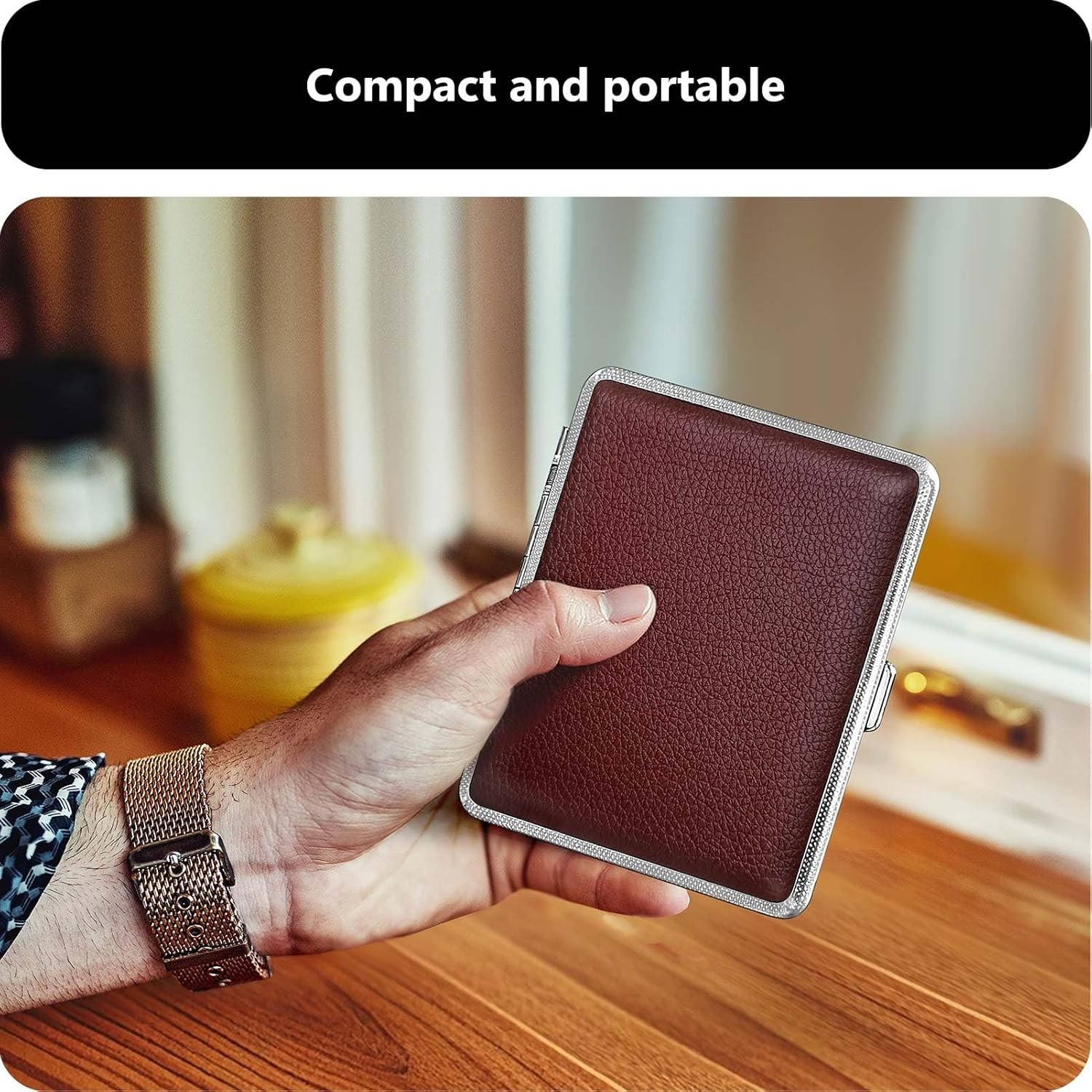 Cigarette Case for Regular, 85Mm King Size and 100Mm 100S, PU Leather 2 PACK NEW