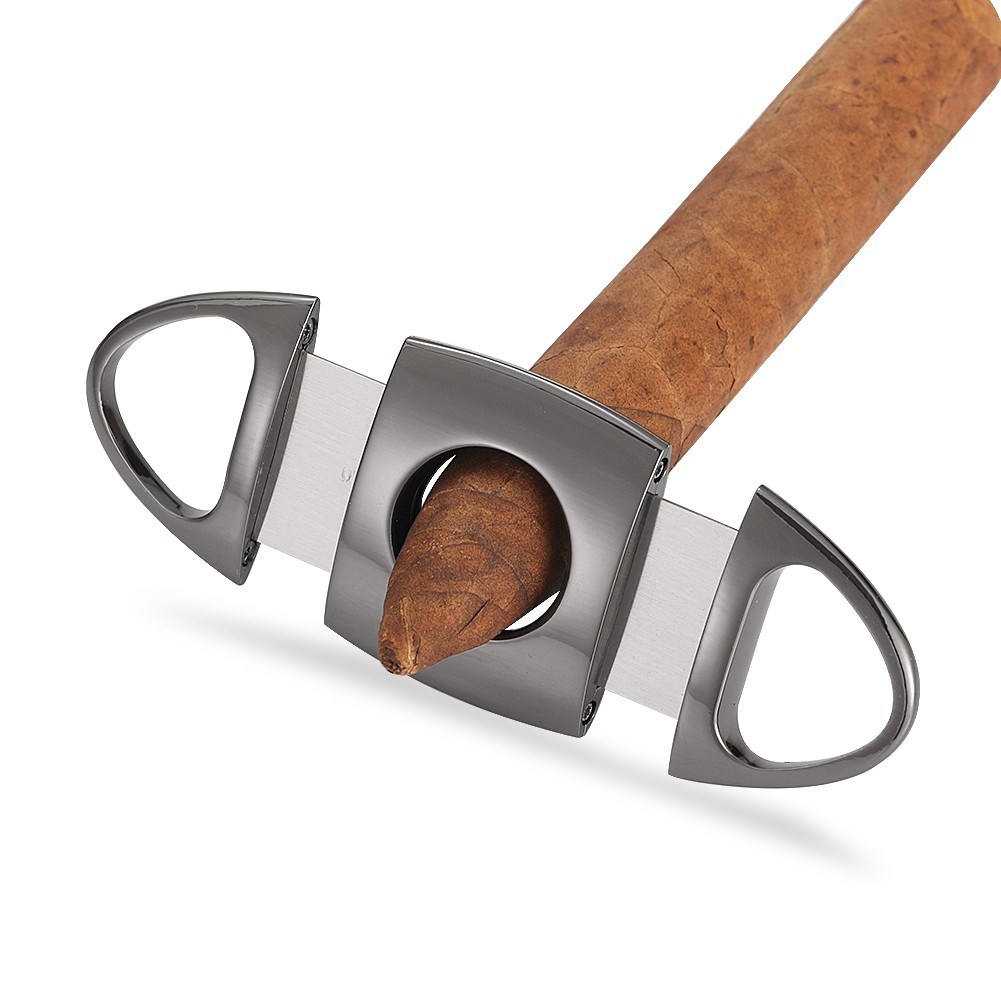 Galiner Ceramic 3 Slot Cigar Ashtray Holder Dual Blade Cigar Cutter Guillotine