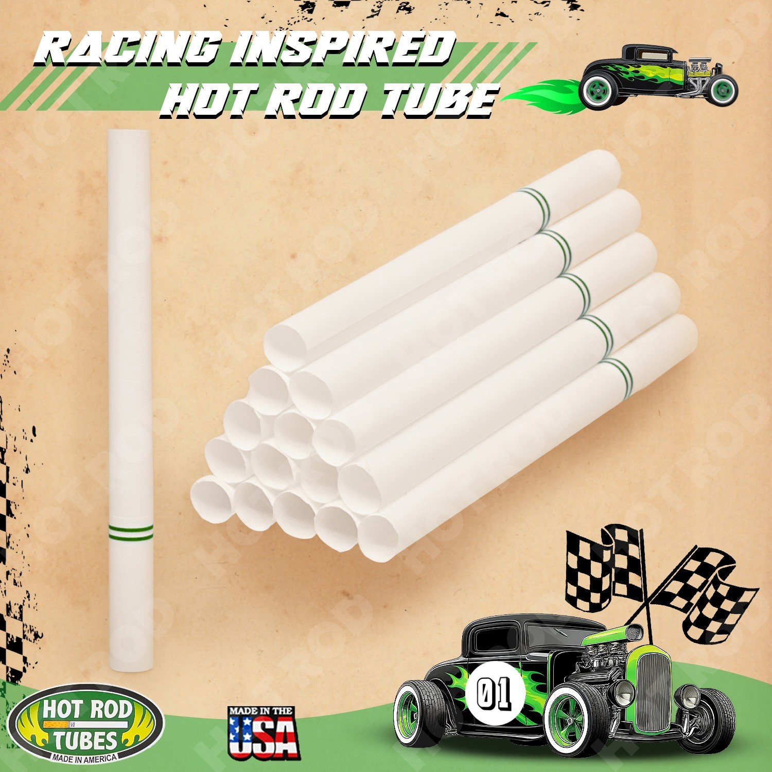 Hotrod Cigarette Tubes Menthol 100 mm Size 10000 Count 200 RYO Tubes x 50 Boxes