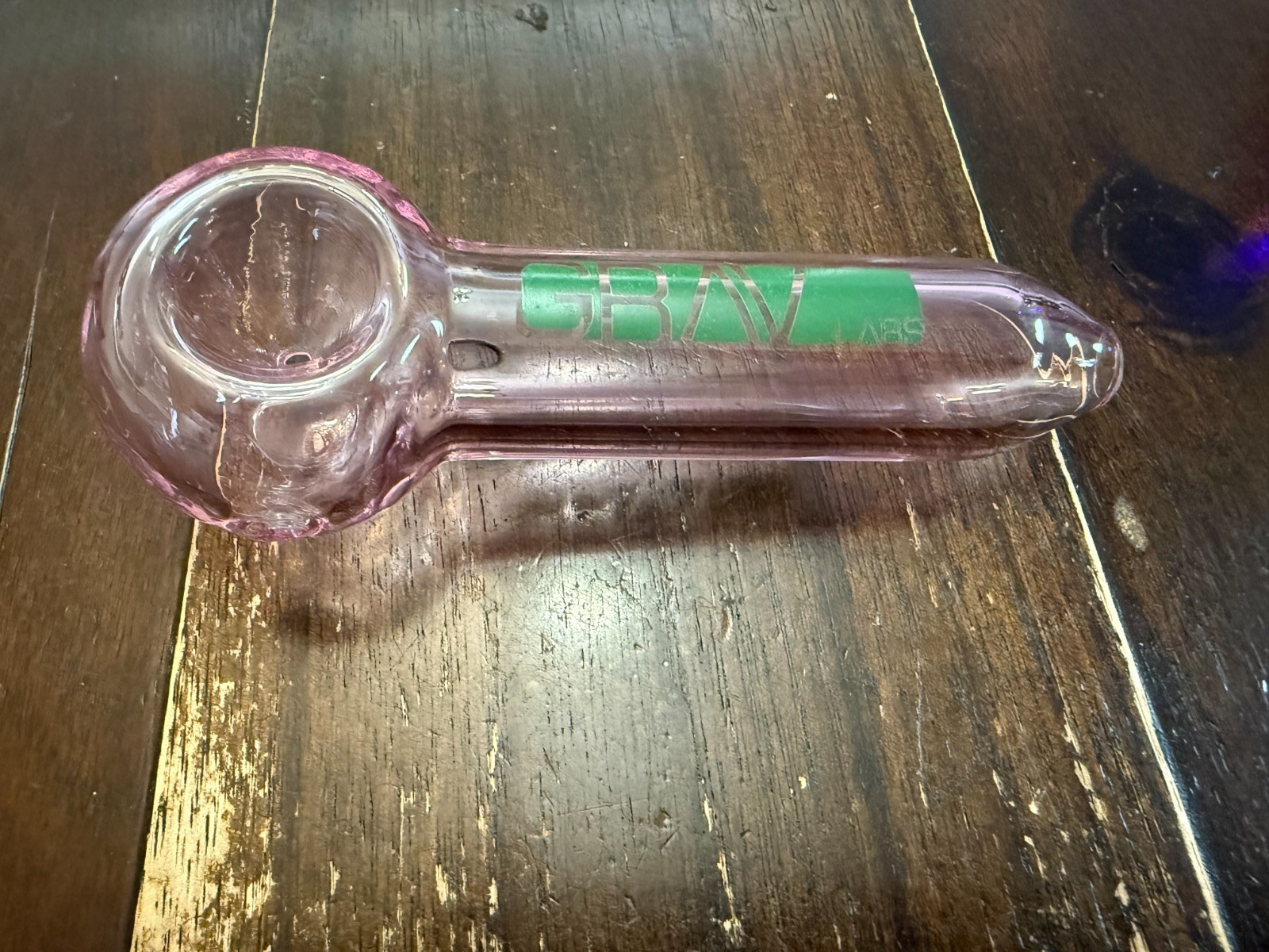 4.5″ Grav Glass Pipe Bowl Hand Pipe Pink Logo Colors Vary