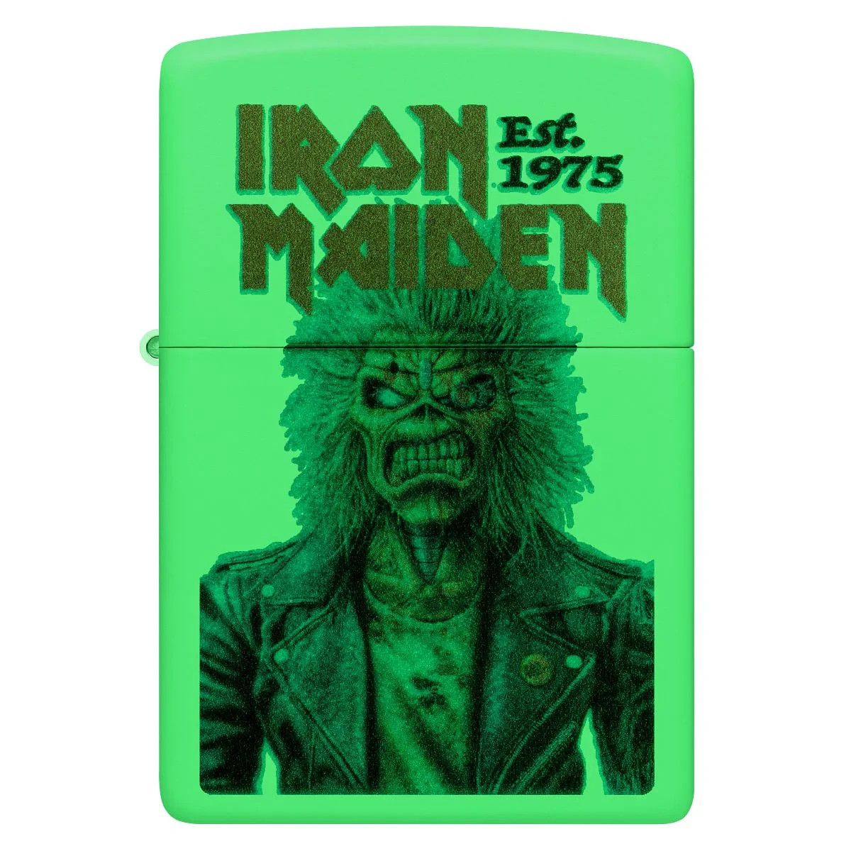 IRON MAIDEN Music GLOW IN THE DARK 47198 EST 1975 ZIPPO Lighter MINT New in Box