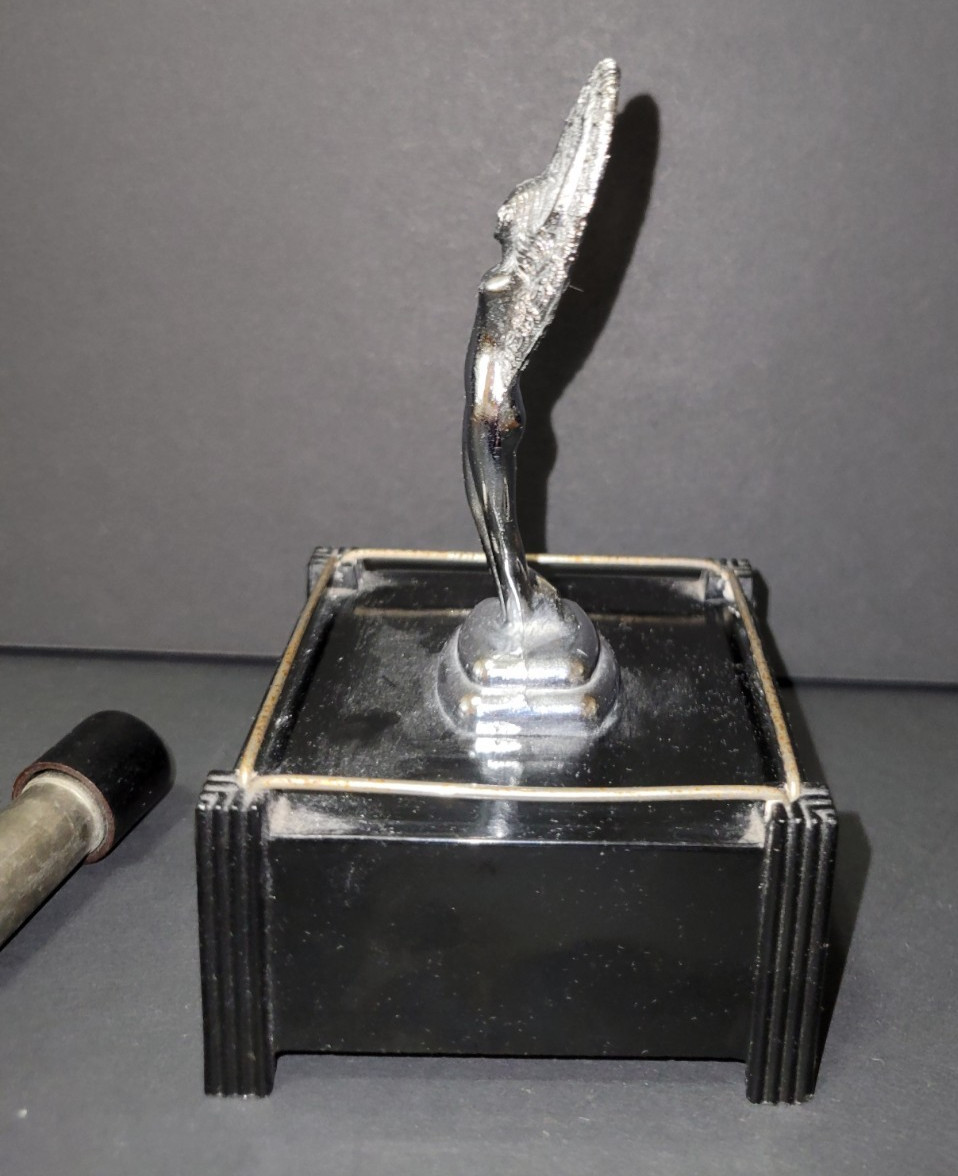 Rare Vintage Silent Flame Table Lighter Fan Dancer Sally Rand by Parker USA Pat.