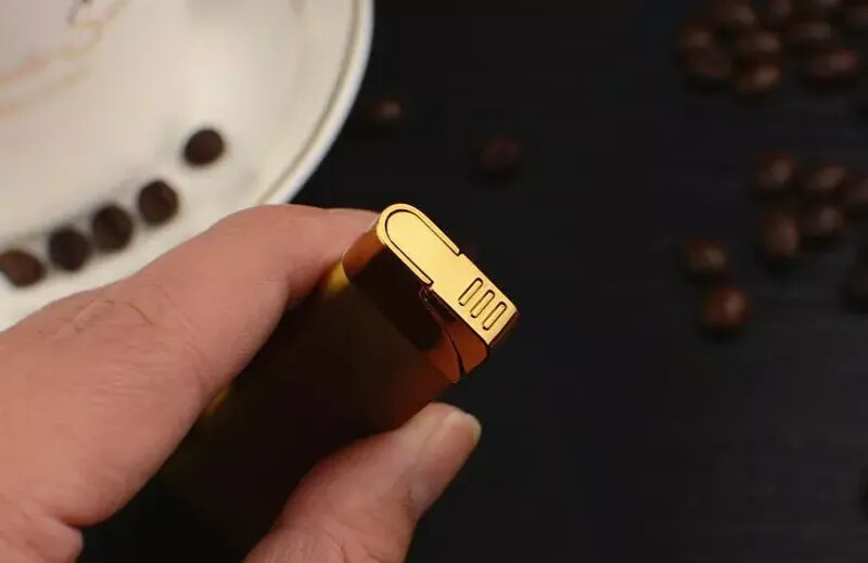 Ultra Thin Refillable Butane Lighter Small Metal Windproof Jet Torch Gas Lighter