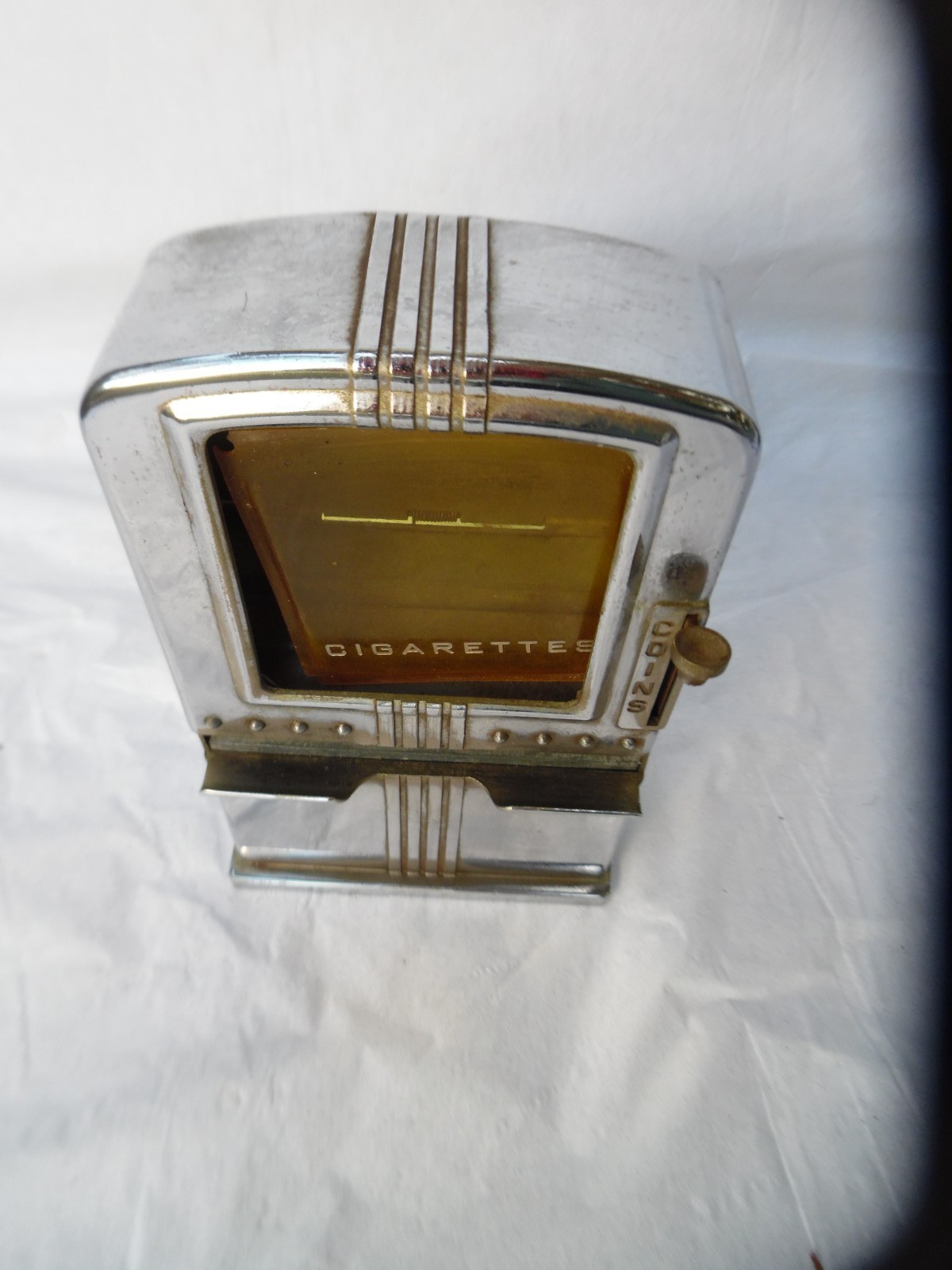 VINTAGE 1940’s ART DECO LESTER-WARE CHROME COUNTERTOP CIGARETTE DISPENSER *RARE*
