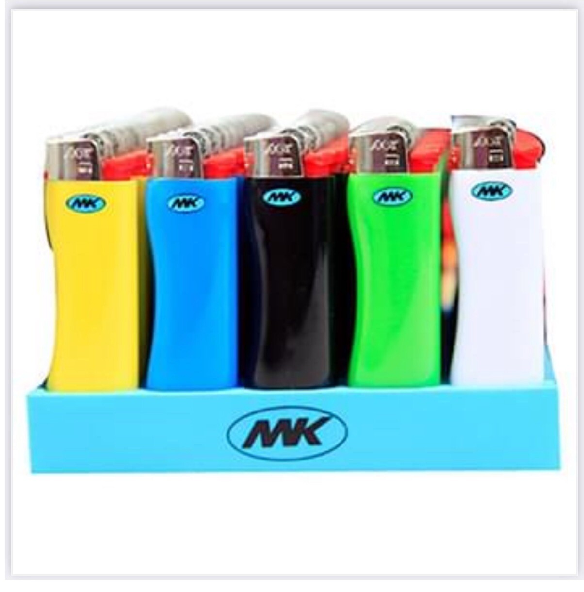 Full Box 50x Lighters MK Regular Grip Lighters Assorted Colors .81oz