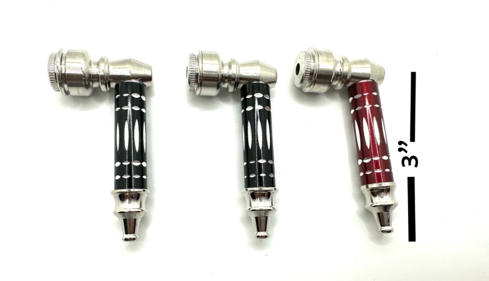 3X Metal Smoking Pipes With Caps + Tobacco Screens For Bowl SAME DAY SHIP