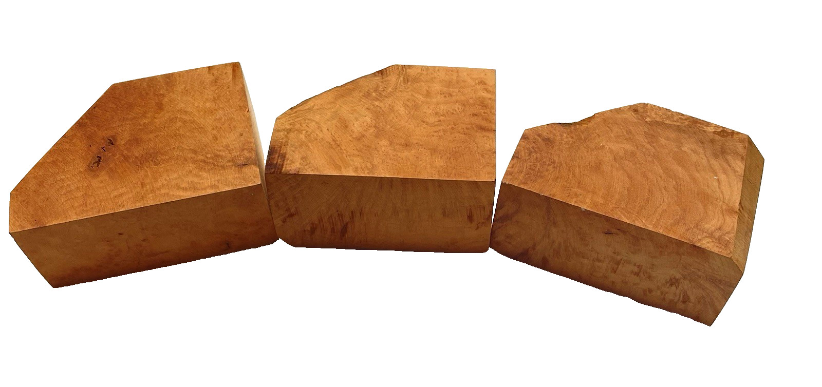 Lot of 3 Briar Burl Pipe Making Woods Briar Ebauchon R Type Smoking Pipa Lumber