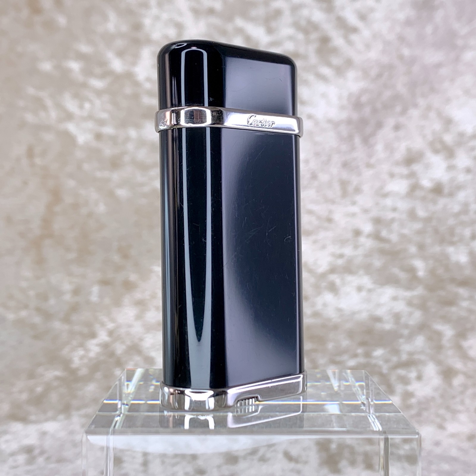 Cartier Gas Lighter Black Composite & Palladium Finished Trim with Case