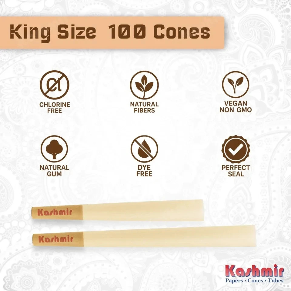 Pre Rolled Cones King Size Natural Ultra-thin Rolling Paper Cones 200 Ct Jar