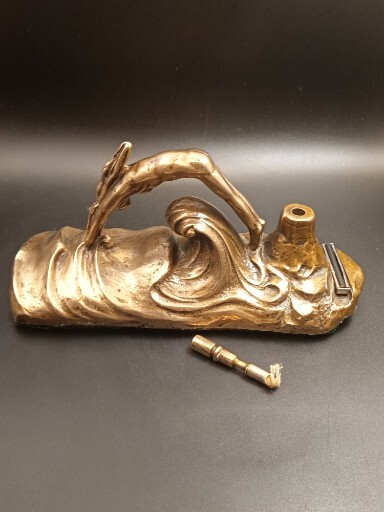 Stunning Antique French Erotic Sea Nymph Art Nouveau Striker Wand Lighter – RARE