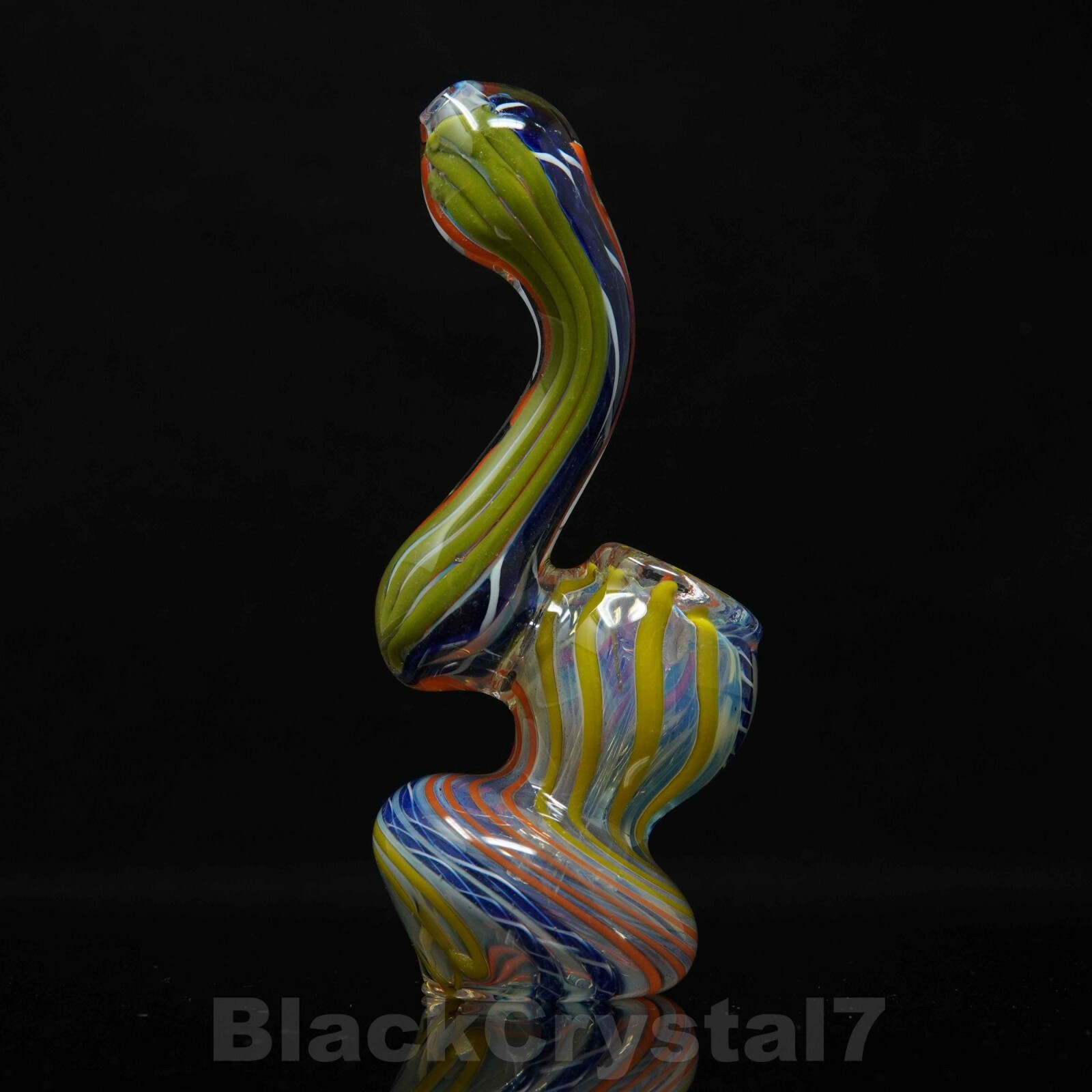 5 inch Handmade Rainbow Swirl Vortex Bubbler Tobacco Smoking Bowl Glass Pipes