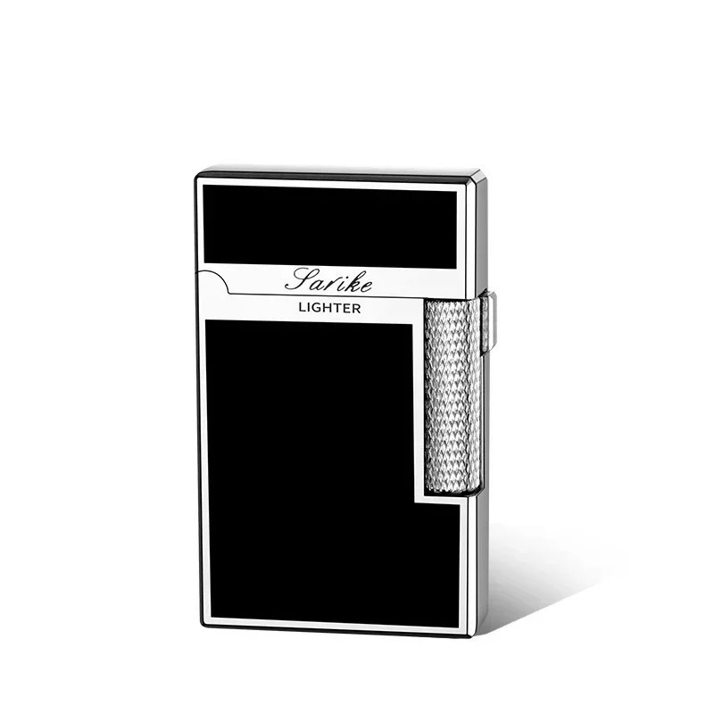 Luxury Retro Ping Sound Lighter Windproof Gas Engraving Metal Cigar Torch Silver