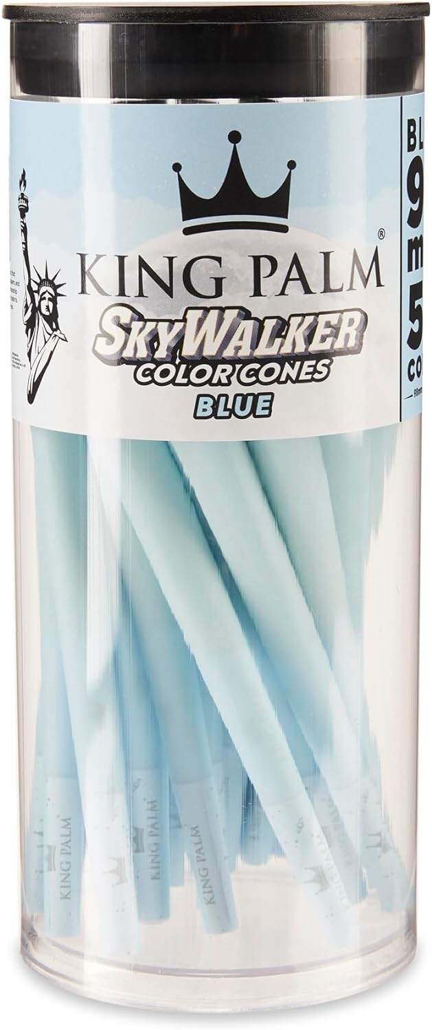 KingPalm | Skywalker Prerolled Cones with Filter Tips | Natural | Blue