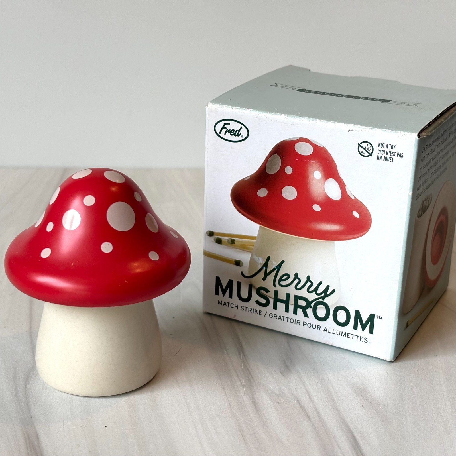 Fred Merry Mushroom Match Strike & Match Storage & Home Decor