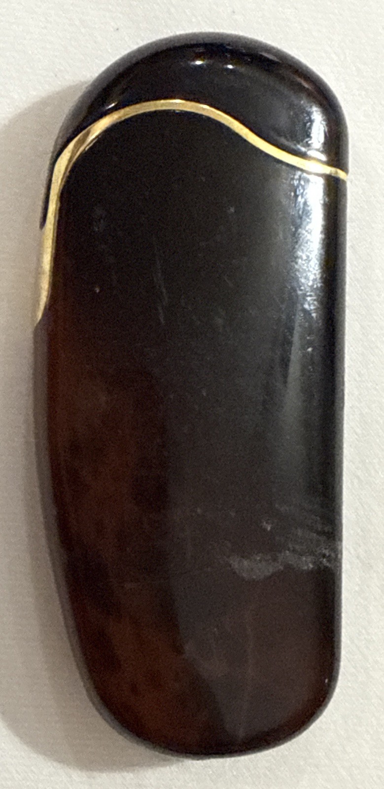 Colibri Lighter Brown & Gold Trim Collectible As Is