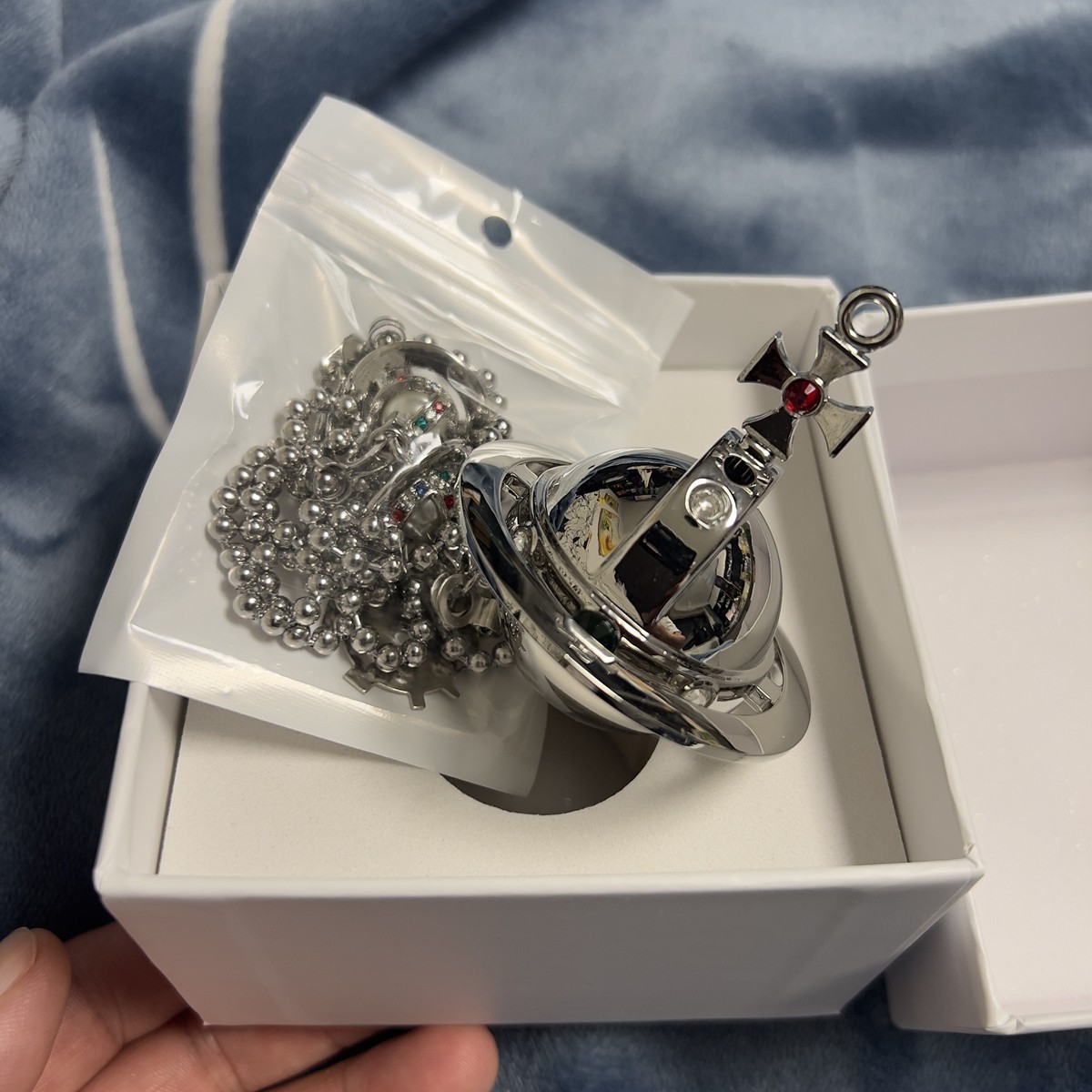 *US Seller* Vivienne Westwood Nana Orb shape Lighter/ silver/ With Chains in Box