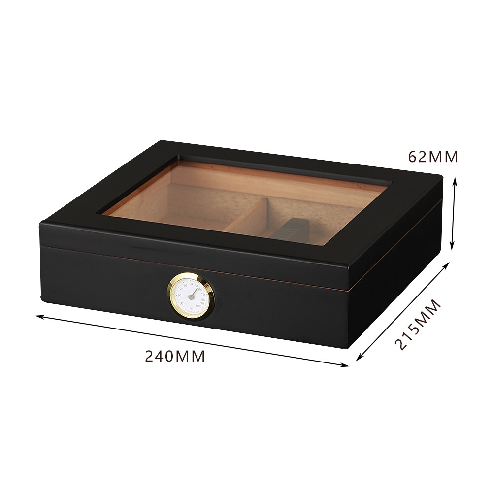 Cedar Cigar Case Vintage Humidor Box 20CT Large Hygrometer Humidifier Lighter