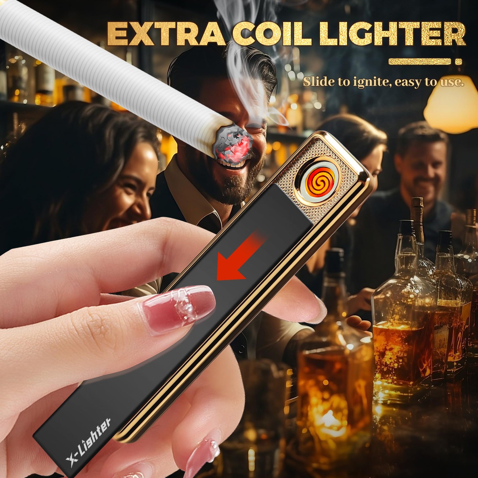 Cigarette Case with Lighter for 84MM King Size, Smell Proof, Ultra Slim, Leather