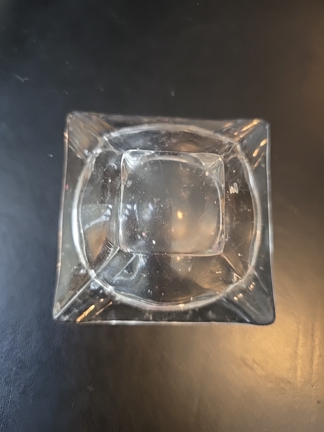 Vtg MCM Glass Ashtray 3 Lot Green Amber Spiral Ribbed Mid Century Square Clear
