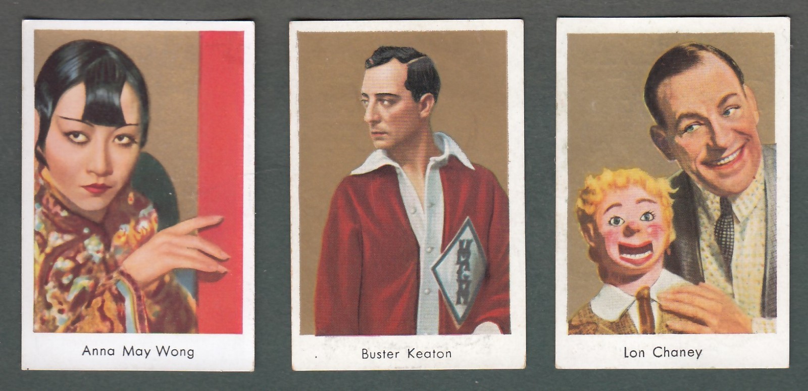 1930s Anna May Wong – Buster Keaton – Lon Chaney – 3 Constantin Cards