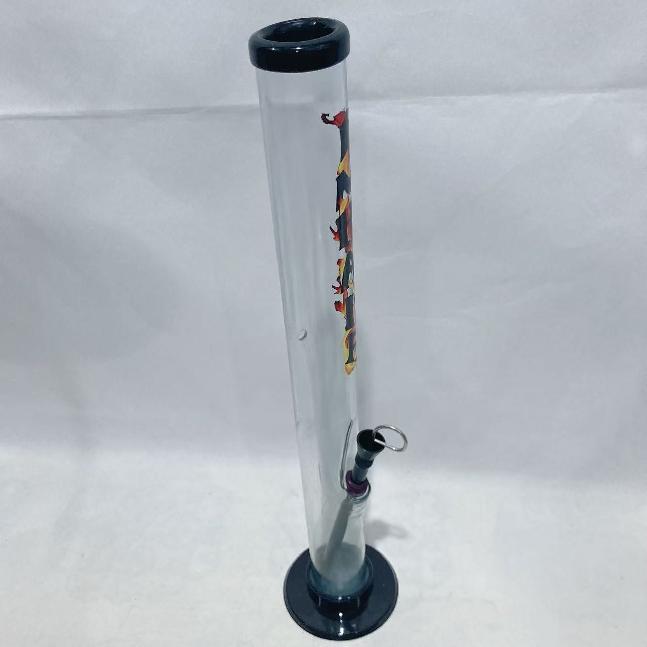 INHALE®️ 1.5X15″ straight ACRYLIC WATER PIPE W CARB POKER MADE IN USA