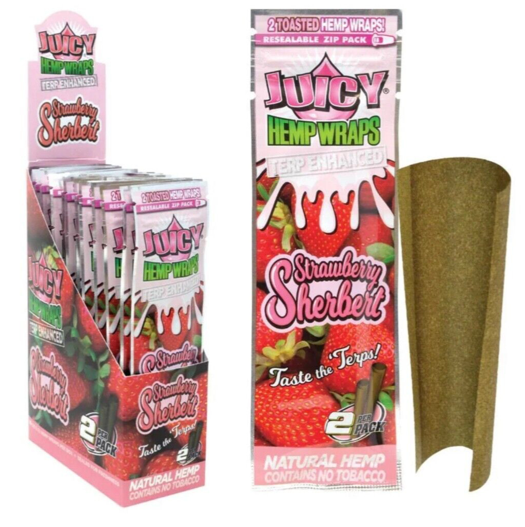 Juicy Herbal Papers Strawberry Sherbert 6/2ct Packs