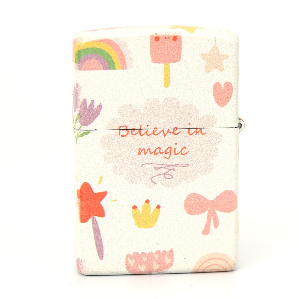 Zippo lighter 205 Asia Casual Custom/ PU Pony Orange Emblem Pastel Pink Base New