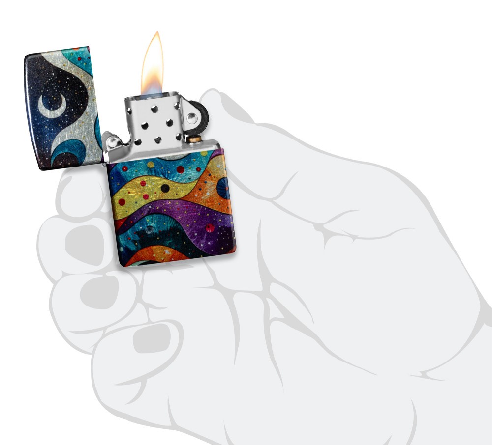 Zippo Space Fusion Design Tumbled Chrome 540 Fusion Windproof Pocket Lighter,…