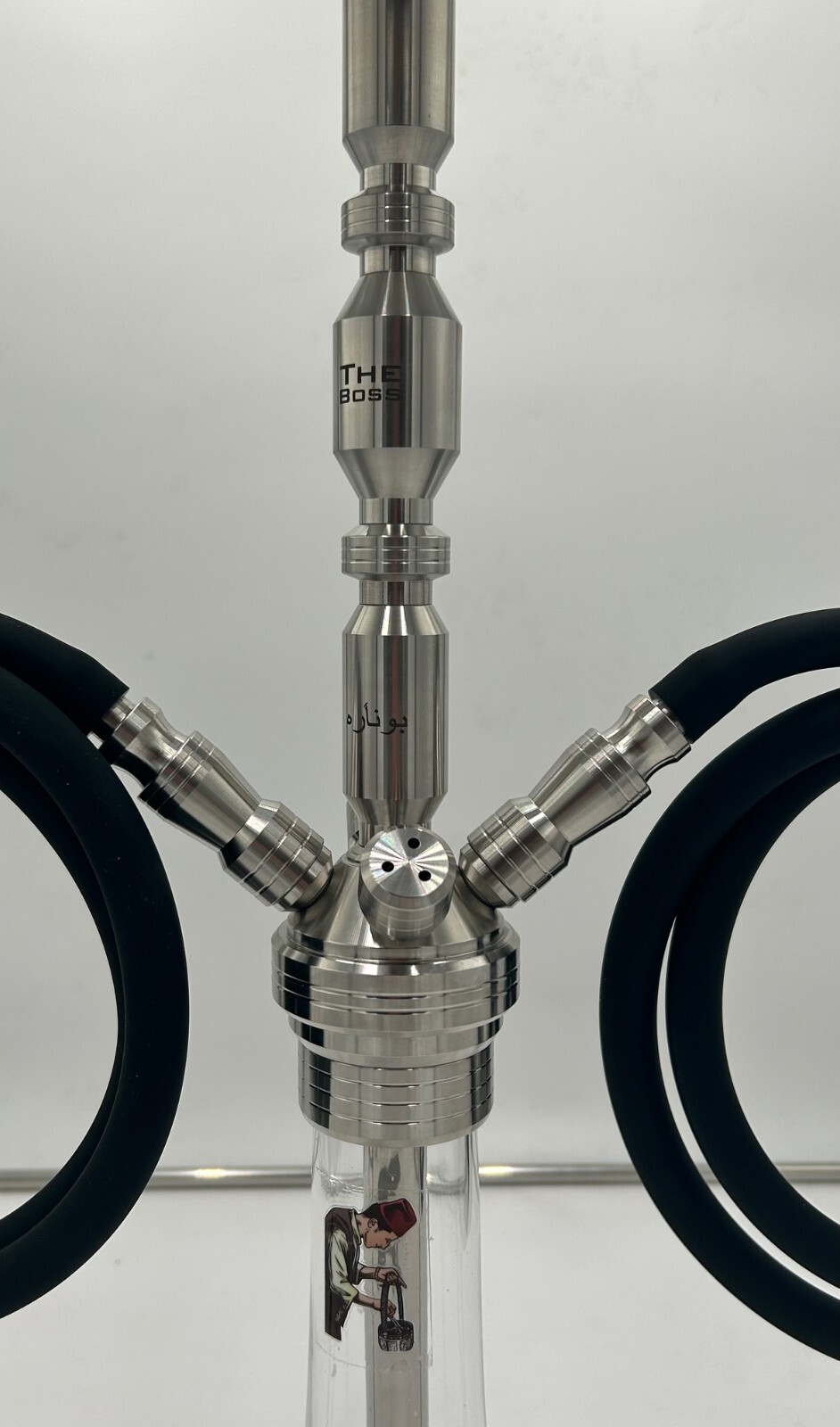 Hookah Shisha Heavy Duty Stainless Steel Complete Set, shared two hoses 24″ tall