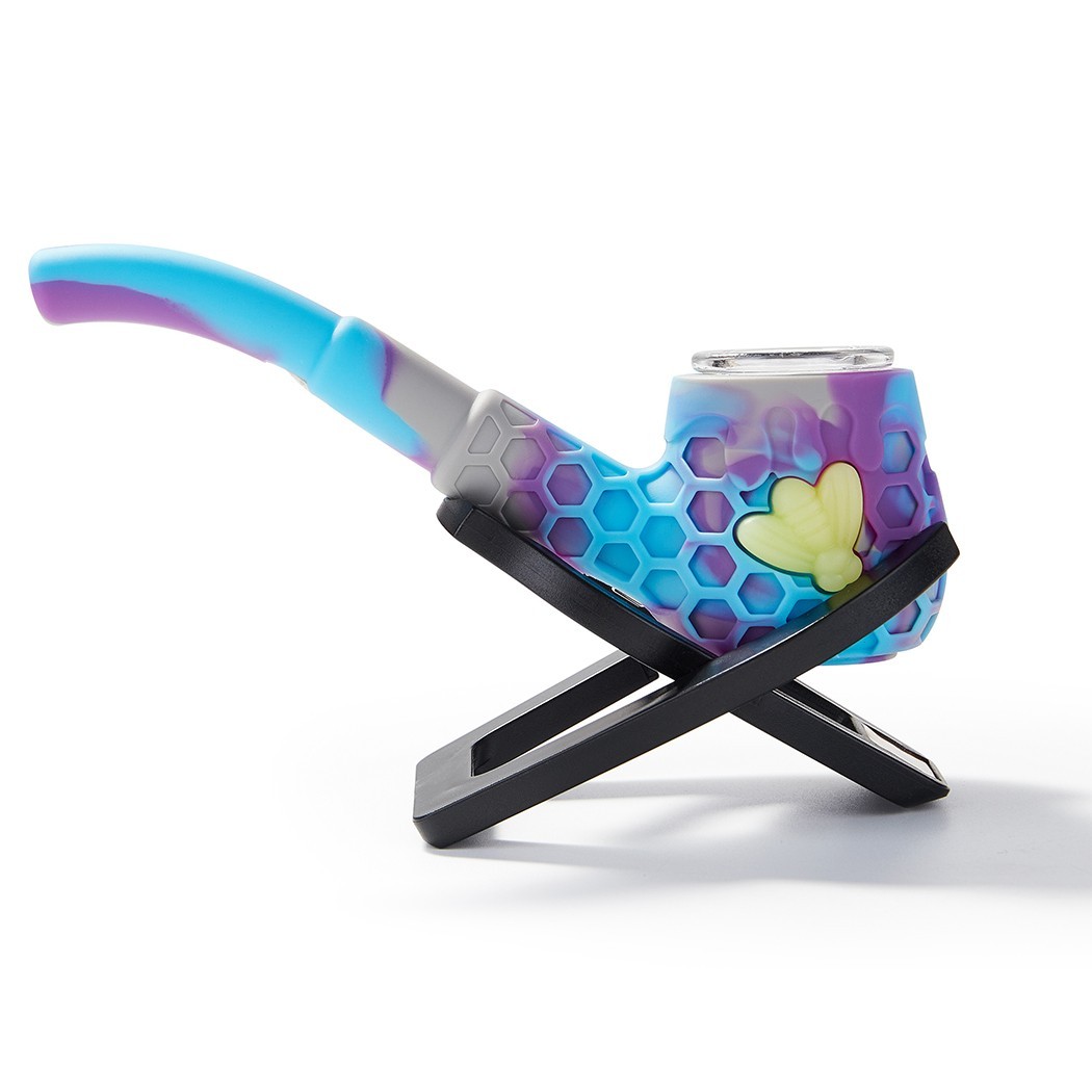4.5″ Silicone Honeycomb Tobacco Smoking Pipe with Holder and Tools Hand Pipe