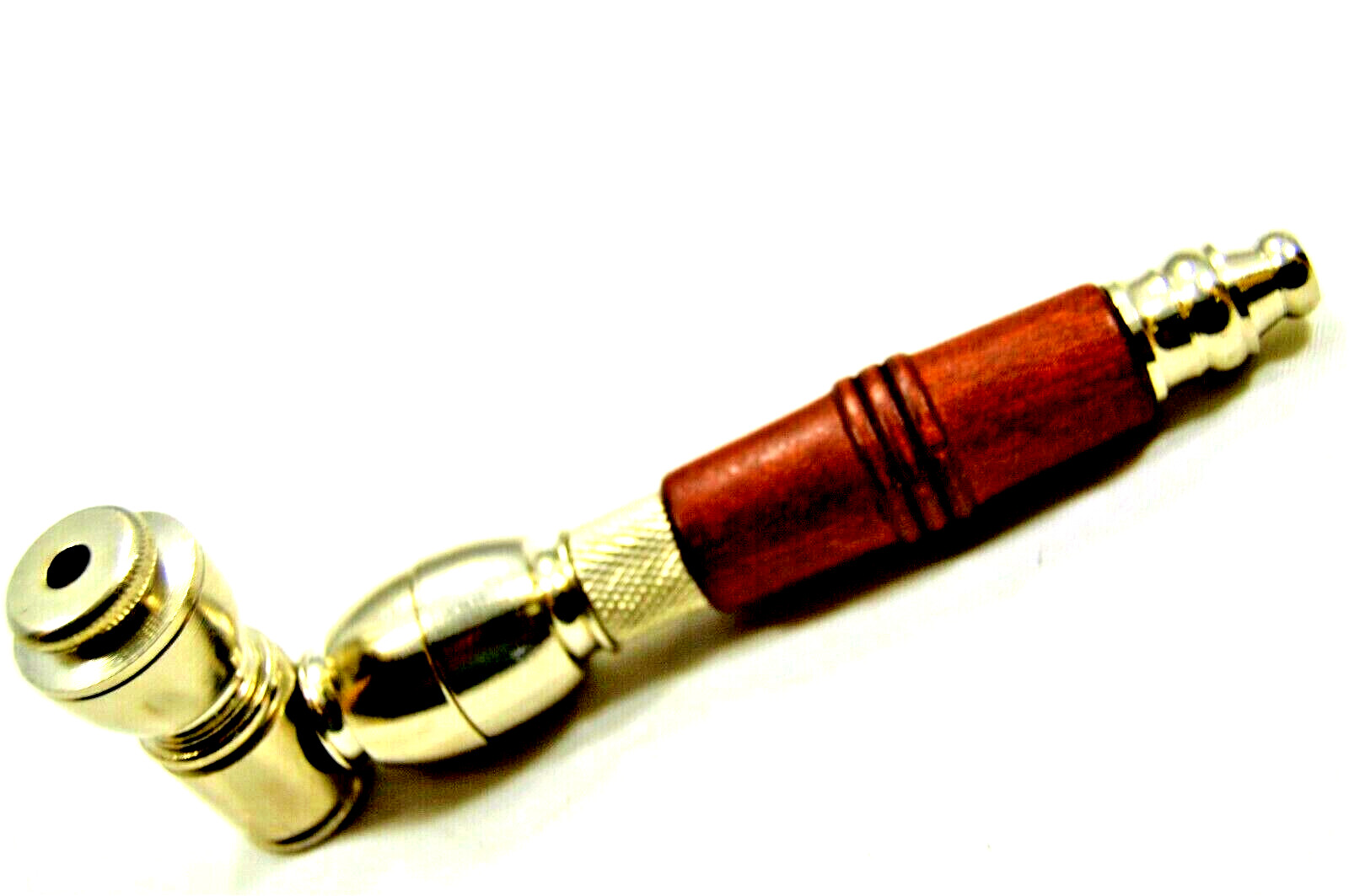 Metal Tobacco Chamber Smoking Pipe Solid Brass Silver Hand Long Pipes Bowl