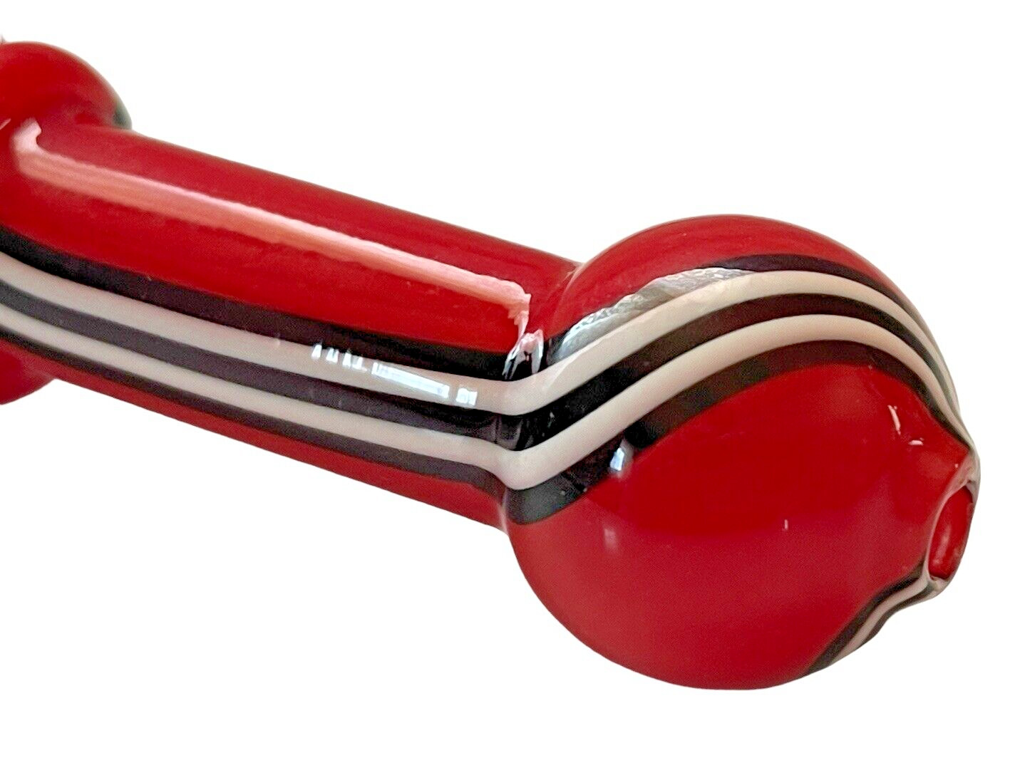 4.5″ Glass Tobacco Smoking Pipe Handmade In USA Heavy Strong Portable Red