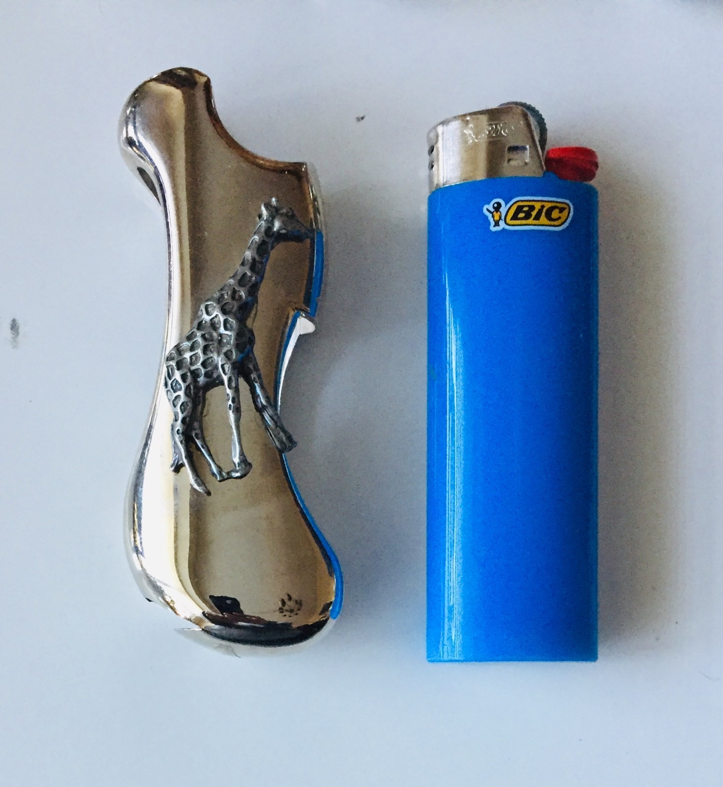 VTG Metal Lighter Case Cover Holder FOR BIC Full Standard W/Design-No Lighter