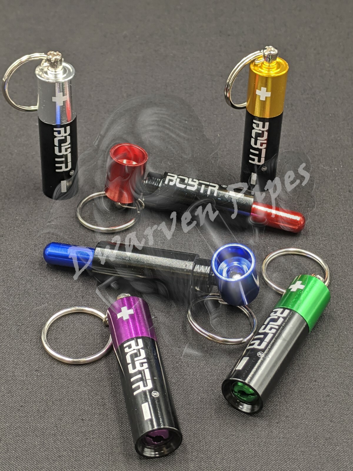 3″ Metal Tobacco Smoking Pipe Portable Keychain Battery Style