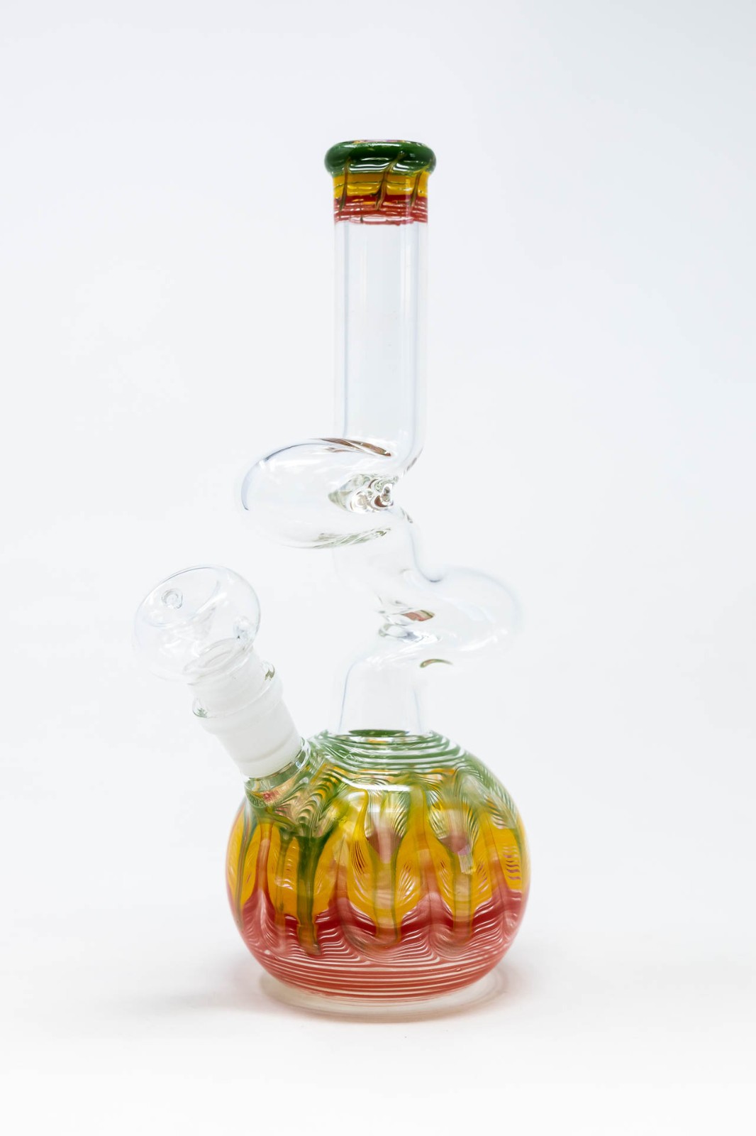 Hookah Water Pipe Glass 10″ Rasta Zong Round Bottom Bong