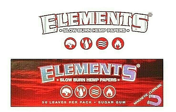 Elements Red 1 1/4 Rolling Papers Hemp Buy4/$1.84@Pack FREE Shipping!