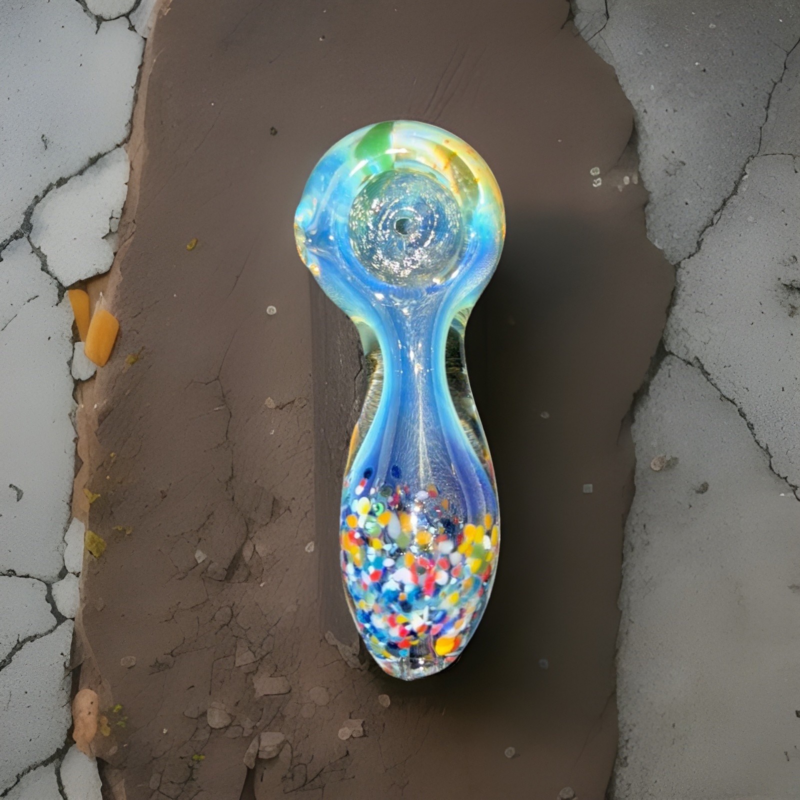 Very Thick Glass Spoon Bowl-Tobacco Pipe Heavy Fumed