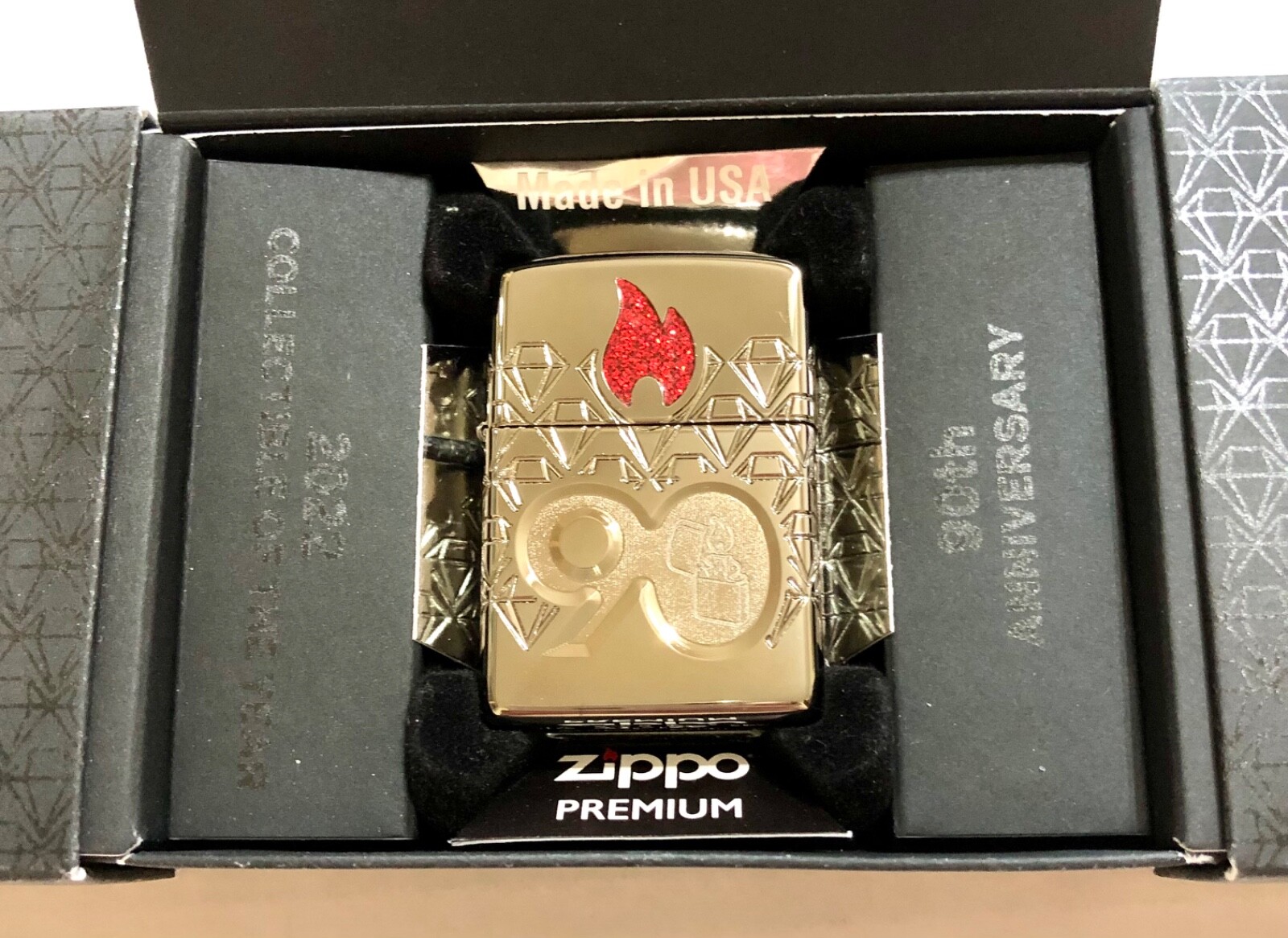 Zippo Coty 2022 90th Anniversary America Version LTD 6,000. Black Ice. New.