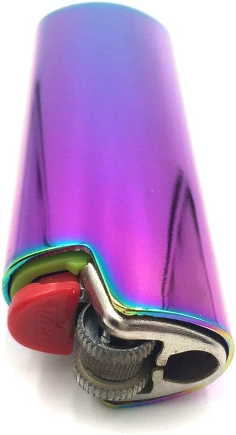 Metal Lighter Case Cover Holder Rainbow Color for BIC Full Siz