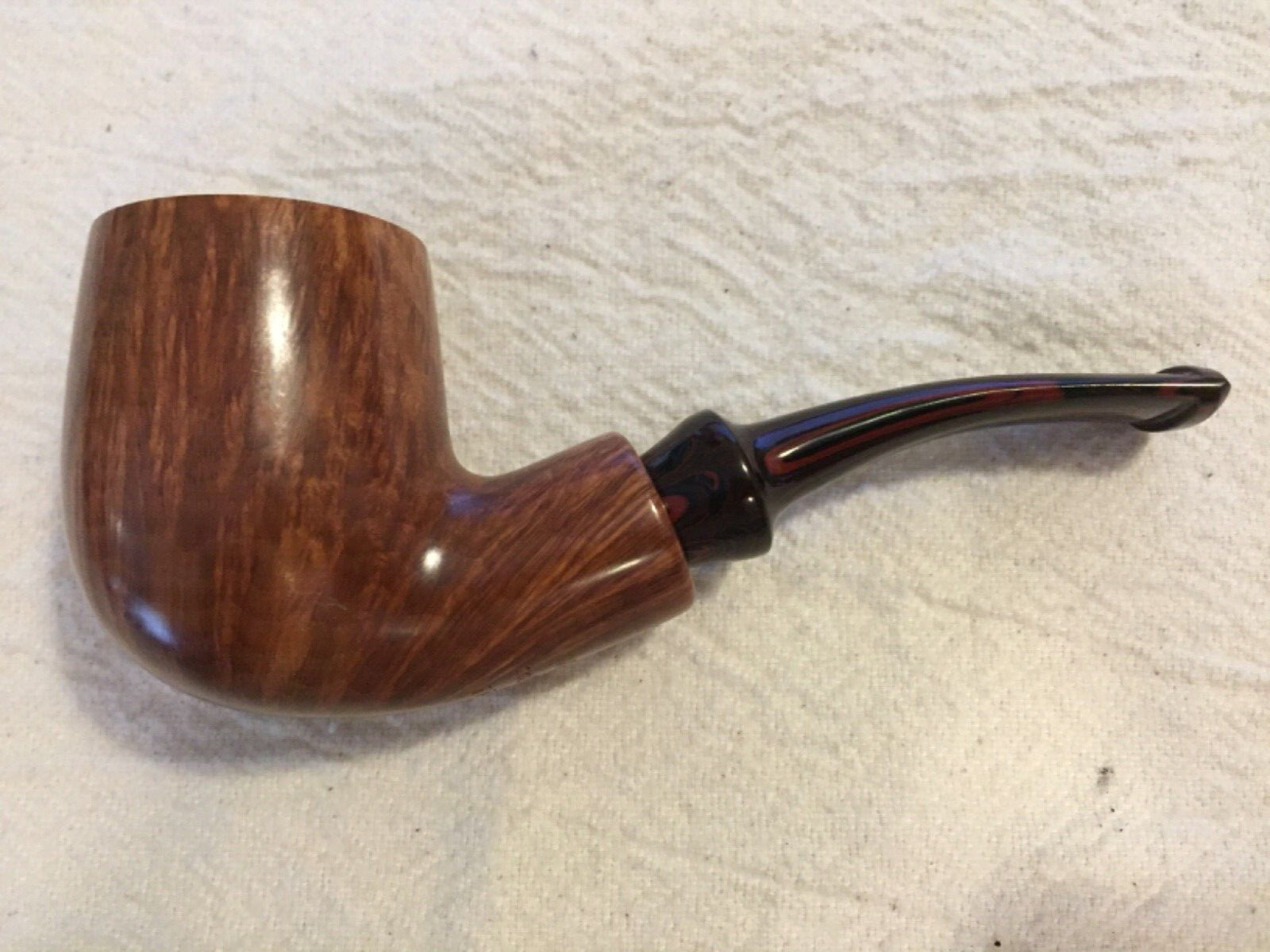 Unsmoked Moretti Collection Bent Billiard Cumberland Stem Estate Pipe