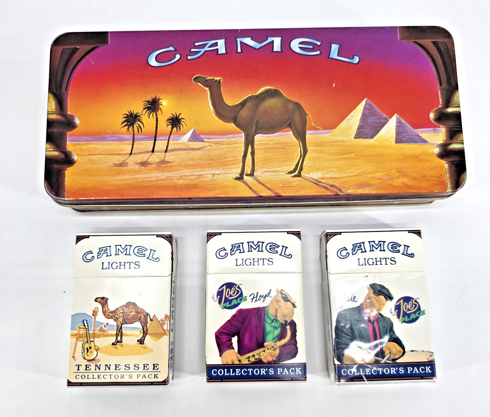 Vintage 1993 Camel Lights Cigarette Tin Collector’s Packs Tennessee Floyd Eddie