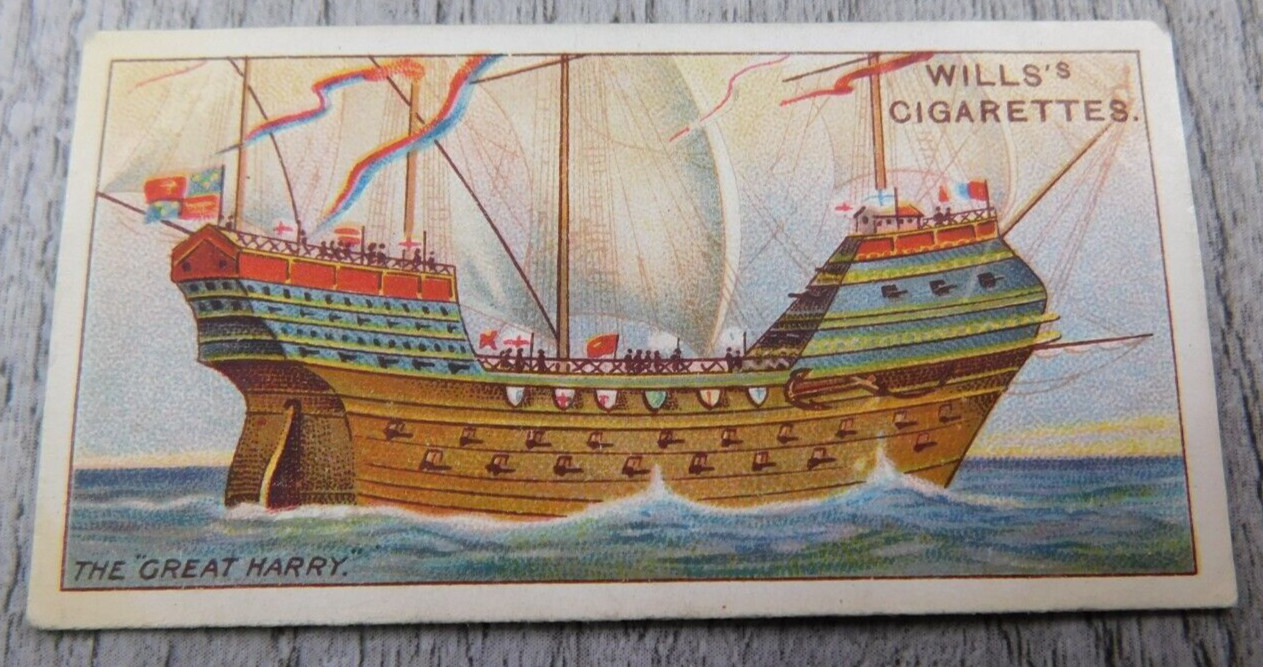 Wills’s Celebrated Ships Cigarettes Tobacco Trade Card VTG No 22 The Great Harry