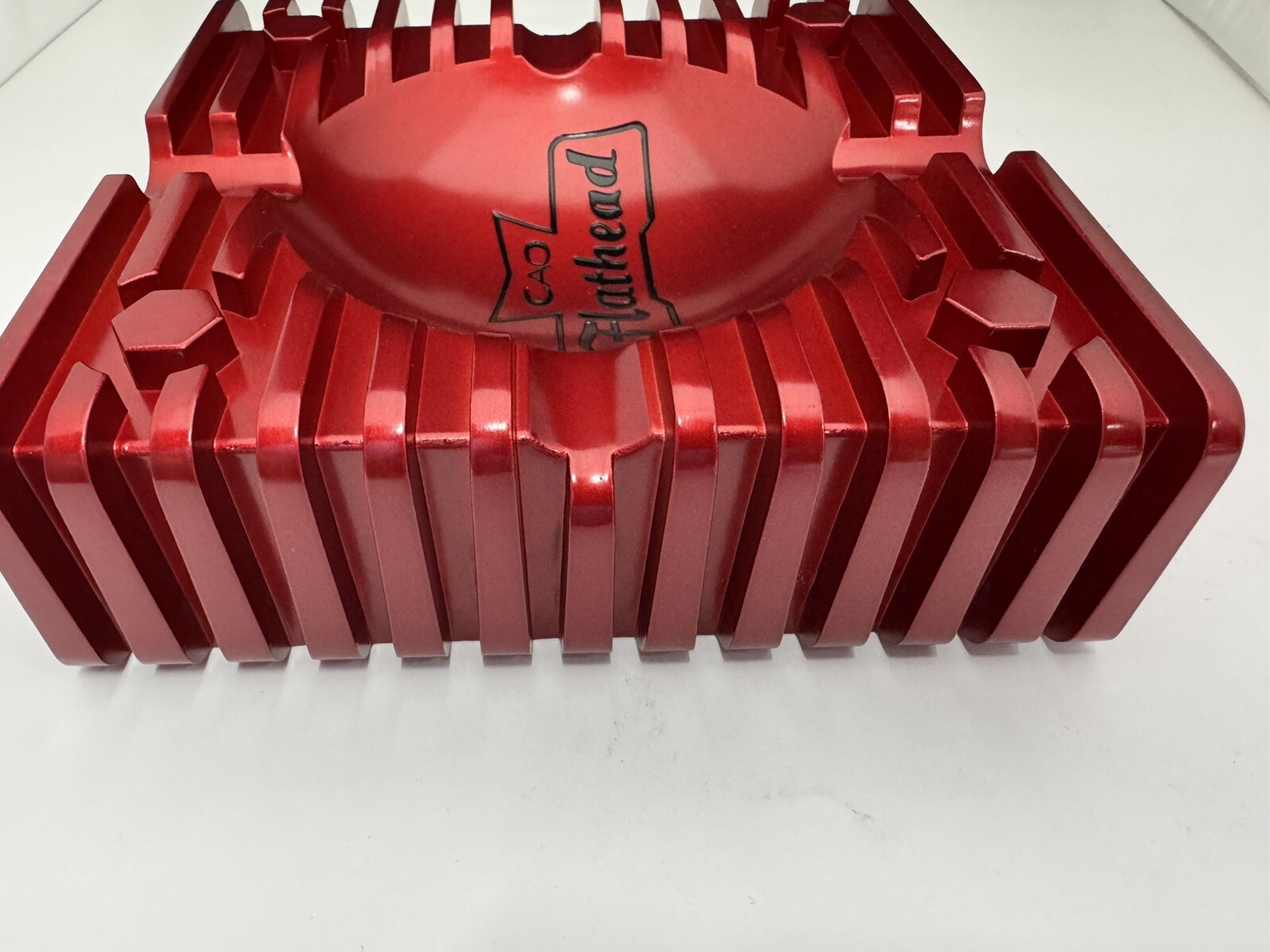 CAO Flathead Metal Cigar Ashtray – Red – New