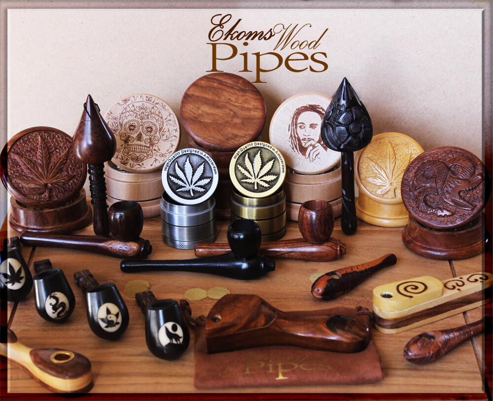 Feather pipe & Mini Fish Pipe Hand Carved Smoking Pipe Tagua Wood TPFsh