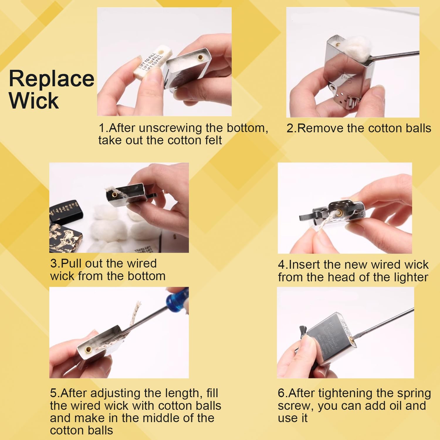Universal Lighter Repair Kit for Petrol Flint Stones, Zipo