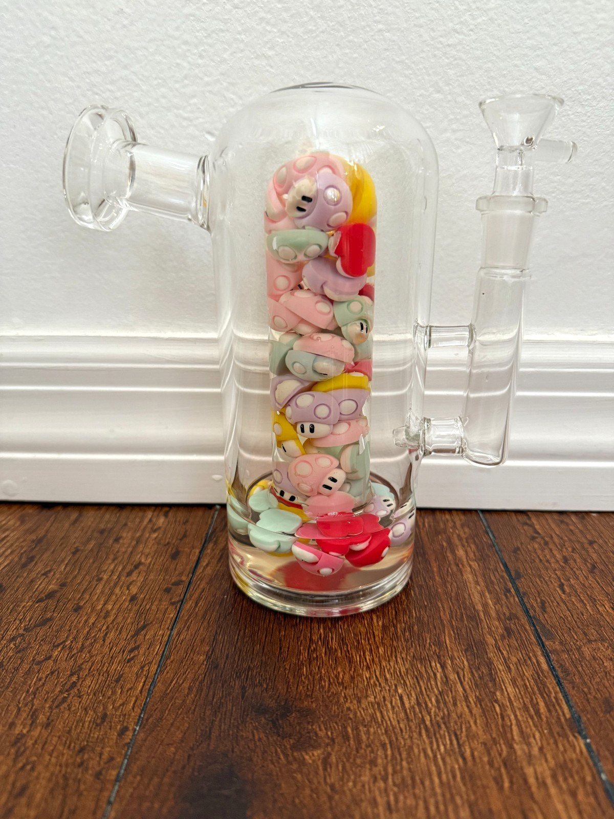 7.5” Premium Thick Glass Water Pipe Mushroom Toad Mario 14mm